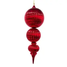 Pendente Magnum 3 Sfere Laminato Rosso 20X64Cm Plastica MERCURY