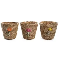 Portavaso 03515 Corda 17X15Cm Fiori Assortito MERCURY