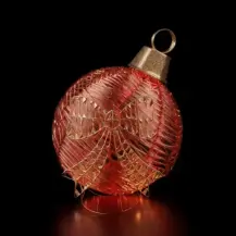 Sfera Da Appoggio Rossa con Fiocco 1200 Luci 60X78Cm Metallo/Plastica 