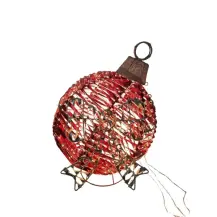 Sfera Da Appoggio Rossa con Fiocco 600 Luci 39X52Cm Metallo/Plastica M