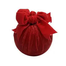 Sfera Velluto Rosso con Fiocco Diam.15Cm Polistirolo MERCURY
