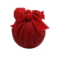 Sfera Velluto Rosso con Fiocco Diam.15Cm Polistirolo MERCURY