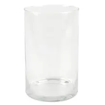 Vaso Cilindro In Vetro Trasparente, Decorativo 19X30 cm, Moderno, Per 