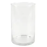 Vaso Cilindro In Vetro Trasparente, Decorativo 19X30 cm, Moderno, Per 