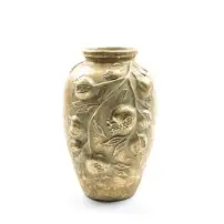 Vaso Di Natale Melograni Oro, Ceramica Elegante, 18,5X26 cm, Decorazio