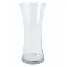 Vaso In Vetro Trasparente, Decorativo 19X37 cm, Moderno, Per Fiori, Ar