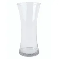 Vaso In Vetro Trasparente, Decorativo 19X37 cm, Moderno, Per Fiori, Ar