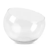 Vaso Oblique, Vetro Trasparente, Ø 20 cm, Altezza 15,5 Moderno, Elegan