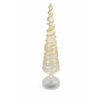Albero Di Natale Decorativo con Perline E Luci, In Vetro, Addobbo Nata