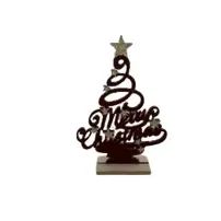 Albero Di Natale Decorativo In Legno Floccato, Addobbo Natalizio Da Ta
