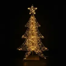 Albero Di Natale Oro con 320 Luci Led, Decorazione Natalizia In Metall