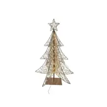 Albero Di Natale Oro con 320 Luci Led, Decorazione Natalizia In Metall