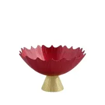 Alzata Rossa In Vetro 25X18 cm, Piatto Elegante Per Dolci, Torte E Tav