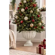 Base Per Albero Di Natale A Coppa con Luce Neon Bianca, Copribase Nata