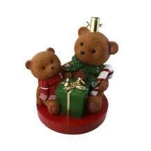 Base Per Albero Di Natale con Orsi E Pacco Regalo, Copribase Natalizio