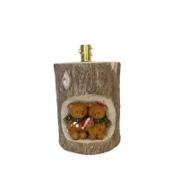 Base Per Albero Di Natale con Orso Family E Luci Led, Copribase Natali