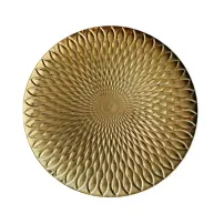 Centrotavola Natalizio Oro Ø 40 cm In Plastica, Decorazione Elegante P