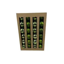 Confezione 24 Sfere Verdi 6 cm In Plastica, Palline Decorative Per Alb