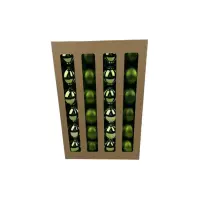 24 Sfere Verdi 6 cm in Plastica per Albero di Natale Mercury
