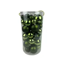 Confezione 50 Sfere Verdi Misure Miste In Plastica, Palline Decorative
