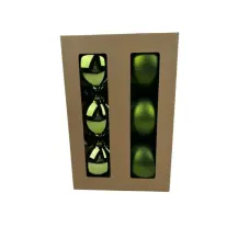 Confezione 6 Sfere Verdi 10 cm In Plastica, Palline Decorative Per Alb