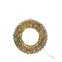 Corona Natalizia Filo Oro con 300 Luci, Diametro 38 cm, Metallo E Plas