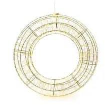 Corona Natalizia In Metallo 58 cm, 1800 Luci Led, Trasformatore 12V 9W
