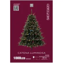 Filo Luci Natalizie 1000 Led Multicolore, Cavo Verde, 30 M, Catena Lum
