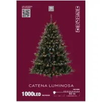 Filo Luci Natalizie 1000 Led Multicolore, Cavo Verde, 30 M, Catena Lum