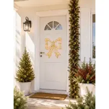 Fiocco Natalizio Oro con Luci Led 59,5 cm, Decorazione Natalizia In Me