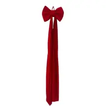 Fiocco Natalizio Rosso In Tessuto, Decorazione Natalizia 45X12X200 cm,