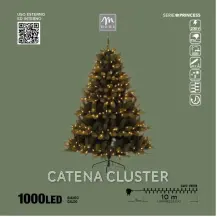 Serie Luminosa Di Natale, 1000 Led Bianco Caldo, 10 M, 12 Giochi Luce,