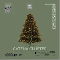 Serie Luminosa Di Natale, 1000 Led Bianco Caldo, 10 M, 12 Giochi Luce,