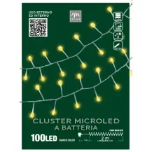 Serie Microled Di Natale, 100 Led Bianco Caldo con Flash, 2,5 M, Luci 