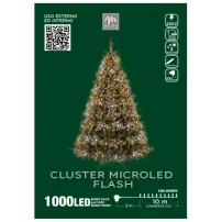Serie Microled Di Natale, 1000 Led Bianco Caldo con Flash, Filo Argent