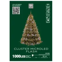 Serie Microled Di Natale, 1000 Led Bianco Caldo con Flash, Filo Verde,