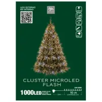 Serie Microled Di Natale, 1000 Led Bianco Caldo con Flash, Filo Verde,