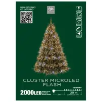 Serie Microled Di Natale, 2000 Led Bianco Caldo con Flash, Filo Argent