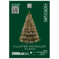 Serie Microled Di Natale, 2000 Led Bianco Caldo con Flash, Filo Verde,