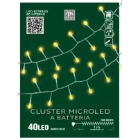 Serie Microled Di Natale, 40 Led Bianco Caldo con Flash, Filo Argento,