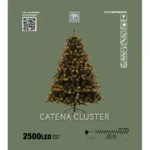 Serie Minilucciole 2500 Led Bianco Caldo, Filo Verde, Luci Di Natale D