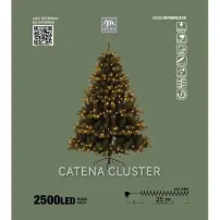 Serie Minilucciole 2500 Led Bianco Caldo, Filo Verde, Luci Di Natale D