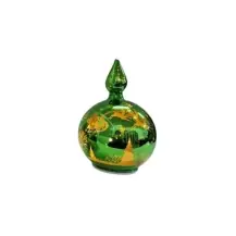 Sfera Di Natale con Puntale Verde Lucido Luci 15X25Cm Vetro MERCURY