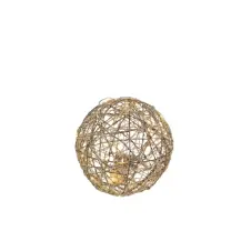 Sfera Natalizia Oro con 20 Luci Led, Decorazione In Metallo E Plastica