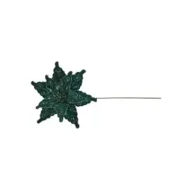 Stella Di Natale con Gemme Verde 28X45Cm Poliestere MERCURY