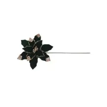 Stella Di Natale con Gemme Verde/Oro 29X45Cm Poliestere MERCURY
