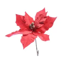 Stella Di Natale Rossa 25X19Cm Poliestere con Pinza MERCURY