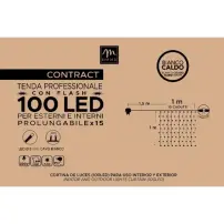Tenda Luminosa Natalizia Contract, 100 Led Bianco Caldo con Flash, 1X1