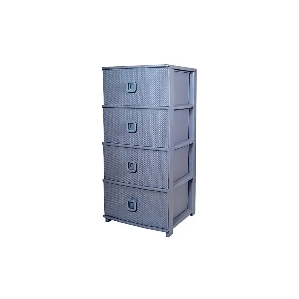 Cassettiera Pratika Kool Grigio 4 Cassetti Plastica - Belli e Forti