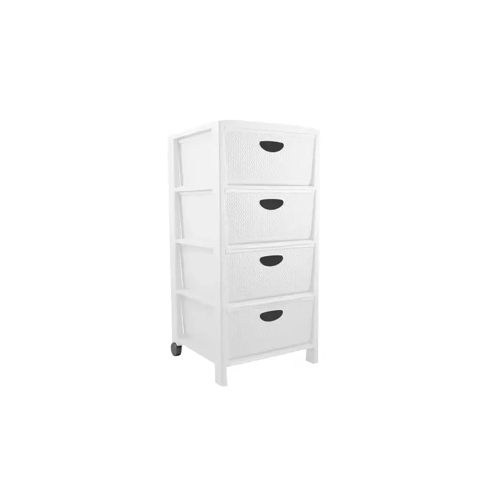 Belli e Forti Cassettiera alta in polipropilene bianca 38x39,5x82 cm